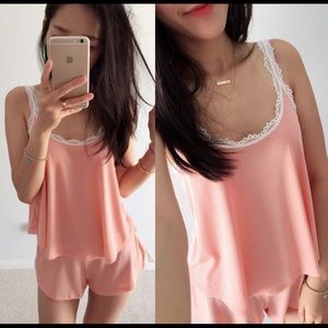 Victoria’s Secret rib lace cami shorts sleep set